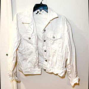 H&M denim jacket, white, size XS